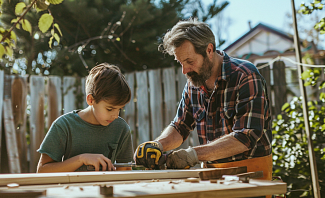father and son bonding ideas including building a project in the back yard