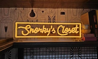 my home bar: snorky's closet speak easy